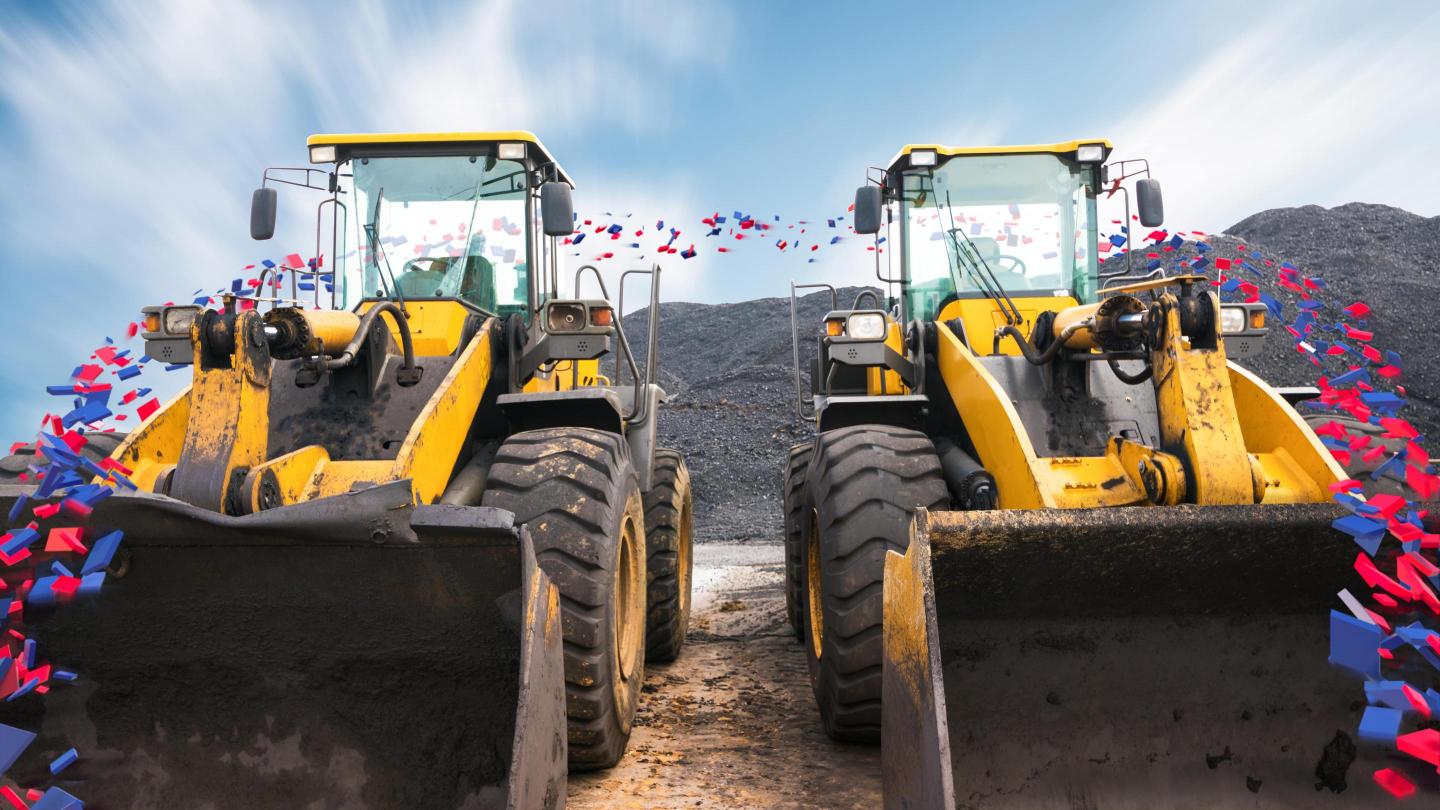 two jcb backhoe loaders